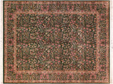 handmade Traditional Gulshan Green Gold Hand Knotted RECTANGLE 100% WOOL area rug 8x10